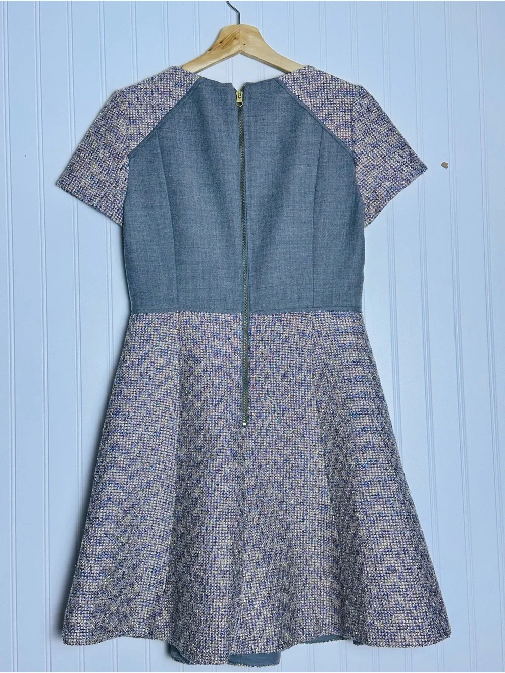 J.Crew Metallic Mixed Tweed Fit & Flare Dress Sz 6 A-line, fit-and-flare Office - Picture 9 of 13